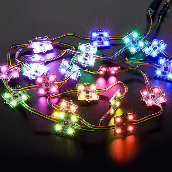 DC12V 0.96W WS2801 Waterproof 5050SMD Metal 4 LEDs Full Color Digital Programmable Individually Addressable RGB LED Pixel Modules String Lights